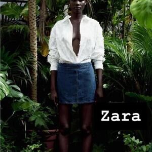 Zara Denim Aline Mini Skirt Size Large NWT